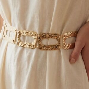 Gold Sculpted Link Waist Belt - Women Accessories